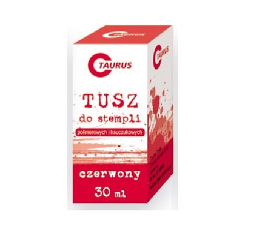 Tusz do pieczątek stempli CZERWONY wodny intensywny nieblaknący TAURUS 30ml Inna marka