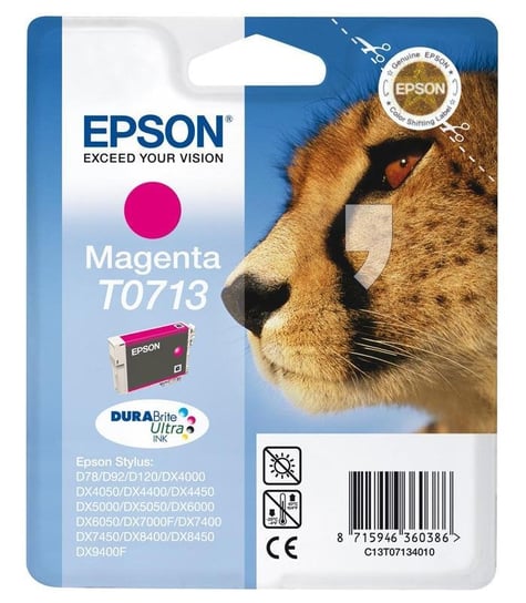 Tusz EPSON C13T07134011, purpurowy, 8 ml Epson