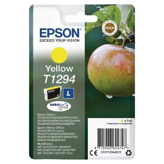 Tusz EPSON C13T12944012, żółty, 7 ml Epson