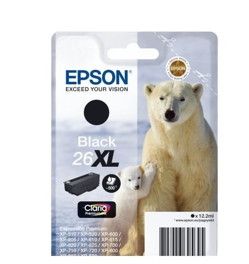 Tusz EPSON C13T26214012, czarny, 12.2 ml Epson