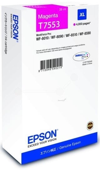 Tusz EPSON DURABrite Pro XL C13T755340, purpurowy, 39 ml Epson