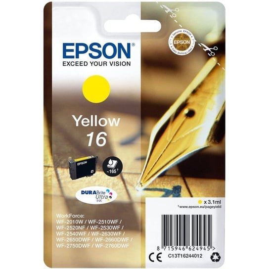 Tusz EPSON T1624 DURABrite, żółty, 3.1 ml Epson