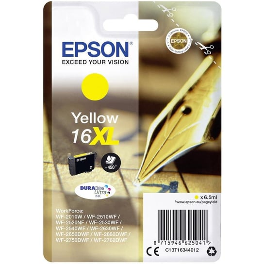 Tusz EPSON T1634 DURABrite XL, żółty, 6.5 ml Epson