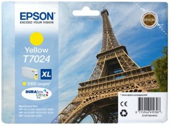 Tusz EPSON T702 XL C13T70244010, żółty Epson