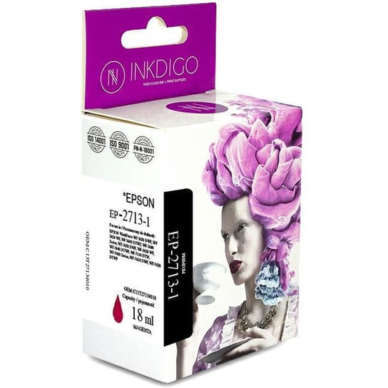 Tusz INKDIGO (EP-2713-1) purpurowy 18ml zamiennik EPSON (27XL/C13T27134010) Inkdigo