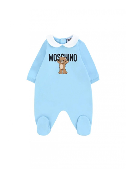 Moschino tutina con piedini neonato stampa orsetti bianco