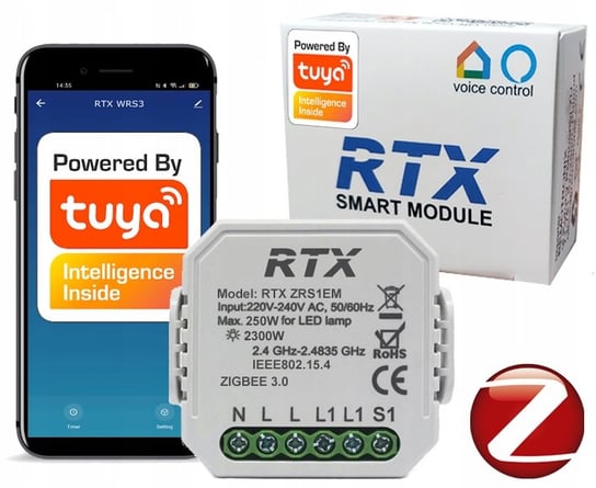 Tuya Zigbee Sterownik Przekaźnik Pomiar Energii RTX