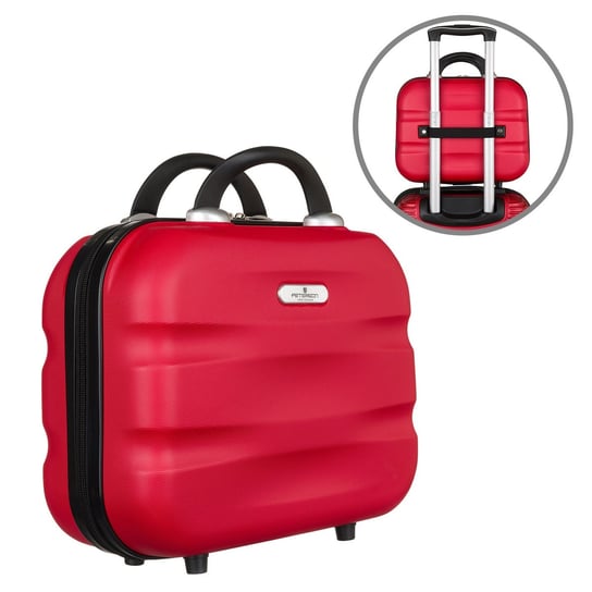 Twardy kuferek kosmetyczka z tworzywa ABS twarda walizka z uchwytem Peterson, czerwony Peterson