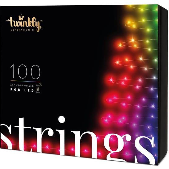 Twinkly Strings, inteligentne lampki choinkowe, 100 diod RGB, 8 m, różnokolorowy Twinkly