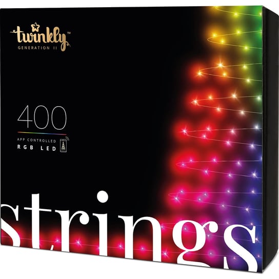 Twinkly Strings, inteligentne lampki choinkowe, 400 diod RGB, 32 m, różnokolorowy Twinkly