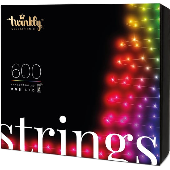 Twinkly Strings, inteligentne lampki choinkowe, 600 diod RGB, 48 m, różnokolorowy Twinkly