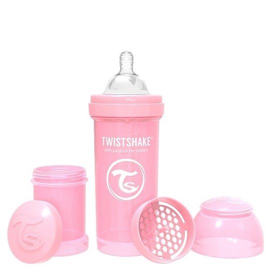 Twistshake, Butelka antykolkowa, Różowy, 260 ml TWS TWISTSHAKE