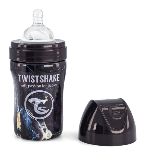 Twistshake, Butelka antykolkowa, Stalowa, Black, 260 ml Twistshake