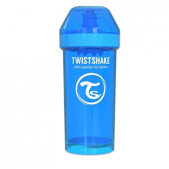 Twistshake, Kubek niekapek z mikserem do owoców, Niebieski, 360 ml Twistshake