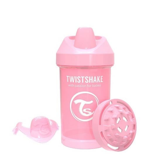 Twistshake, Kubek niekapek z mikserem do owoców, Różowy, 300 ml Twistshake