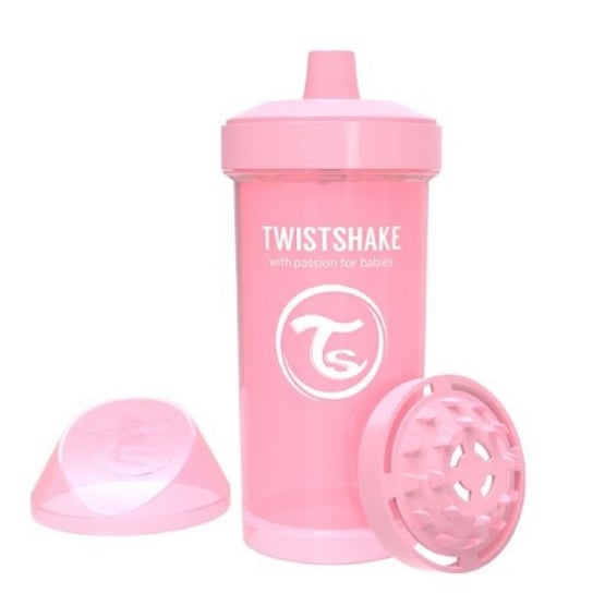 Twistshake, Kubek niekapek z mikserem do owoców, Różowy, 360 ml TWS TWISTSHAKE