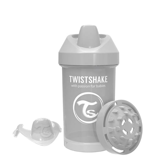 Twistshake, Kubek niekapek z mikserem do owoców, Szary, 300 ml Twistshake