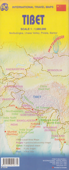 Tybet mapa 1:1 680 000 ITMB Opracowanie zbiorowe