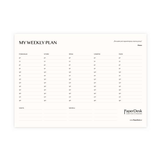 Tygodniowy Planner Z Cytatami W Wersji Harmonogram – Maxi Original PaperDesk