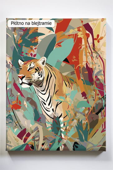 Tygrys, kot, dżungla, las, malowanie po numerach Akrylowo