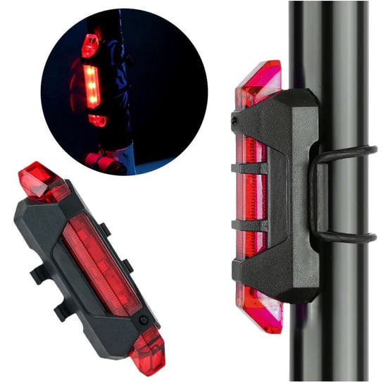 Tylna lampka rowerowa USB Alogy migające światło na rower oświetlenie na tył Czerwone Alogy