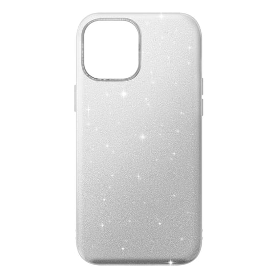 Tylna obudowa do Apple iPhone 12 Pro Max Glitter Zdejmowana Sztywna silikonowa srebrna Avizar