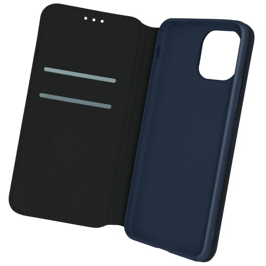 Tylna obudowa iPhone 12 Mini z funkcją portfela i podstawki - niebieska Avizar