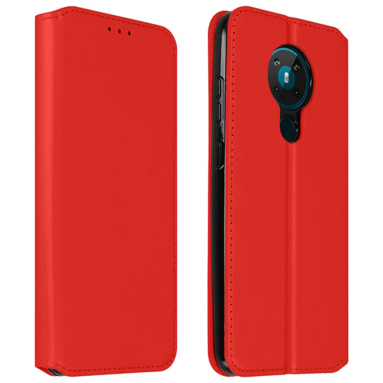 Tylna obudowa Nokia 5.3 z funkcją portfela i podstawki - Czerwona Avizar