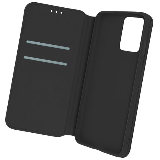 Tylna obudowa Oppo A74 z funkcją portfela i podstawki - czarna Avizar