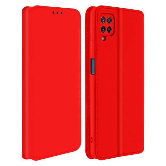 Tylna obudowa Samsung Galaxy A12 z funkcją portfela i podstawki - Czerwona Avizar