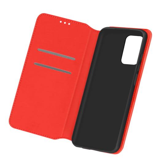 Tylna obudowa Samsung Galaxy A52 z funkcją portfela i podstawki - czerwona Avizar