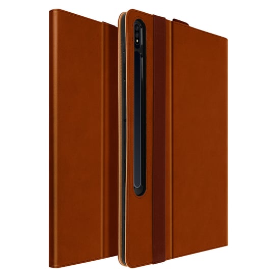Tylna obudowa Samsung Galaxy Tab S7 11.0 z satynowej skóry z funkcją podstawki w kolorze brązowym Avizar