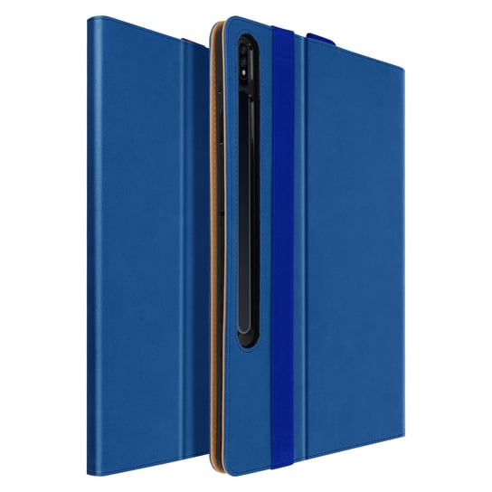 Tylna obudowa Samsung Galaxy Tab S7 11.0 z satynowej skóry z funkcją podstawki w kolorze niebieskim Avizar