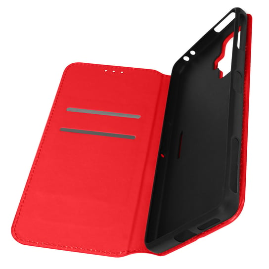 Tylna obudowa Xiaomi Poco F4 GT Portfel i funkcja podstawki - czerwona Avizar