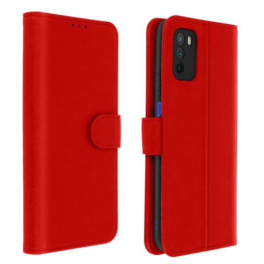 Tylna obudowa Xiaomi Poco M3 Full Function Wallet Czerwony Avizar