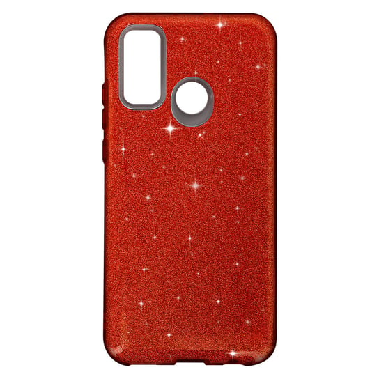 Tylna pokrywa dla Huawei P smart 2020 Glitter Zdejmowany sztywny silikon czerwony Avizar