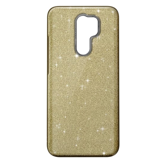 Tylna pokrywa dla Xiaomi Redmi 9 Brokat Wymienny Sztywny silikon Złoty Avizar