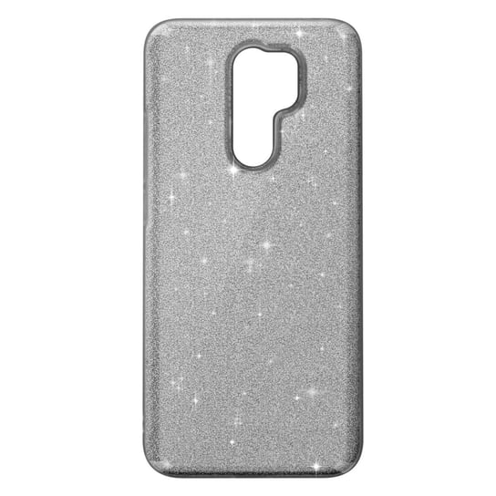 Tylna pokrywa dla Xiaomi Redmi 9 Glitter Zdejmowana sztywna silikonowa srebrna Avizar