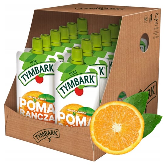 Tymbark Mus 100% pomarańcza marakuja jabłko banan 120 g x 12 sztuk Tymbark