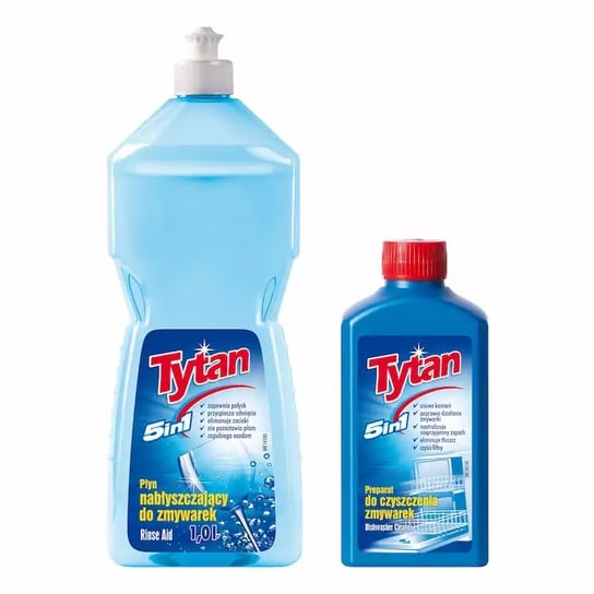 Tytan preparat do czyszczenia zmywarek 5w1 - 250ml + płyn do nabłyszczania zmywarek 5w1 - 1l TYTAN