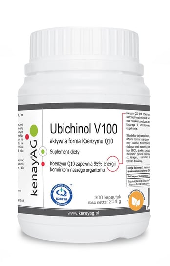 Ubichinol V100 aktywna forma Koenzymu Q10 300 kapsułek - suplement diety KenayAg