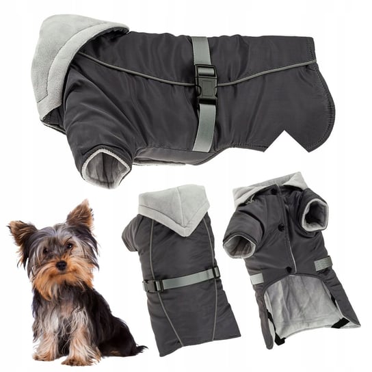 Ubranko dla psa na zimę z ODBLASKIEM ocieplane z kapturem kurtka S Inna marka