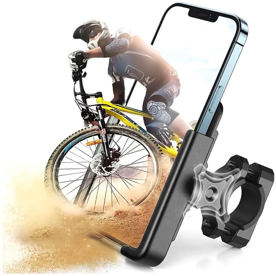 Uchwyt na kierownicę stabilny metalowy na telefon do roweru, hulajnogi WBHBK3 Czarny 4kom.pl