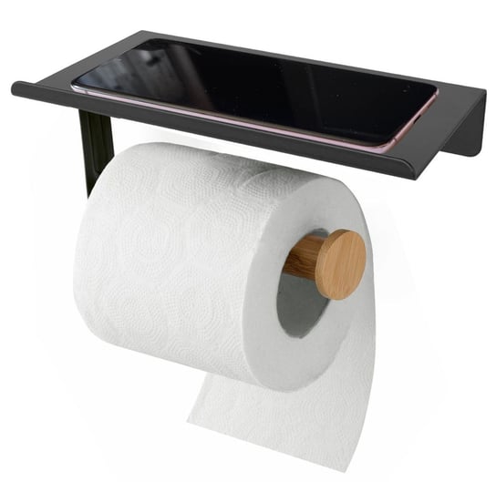 Uchwyt na papier toaletowy z półką TADAR TD-4981 czarny Tadar