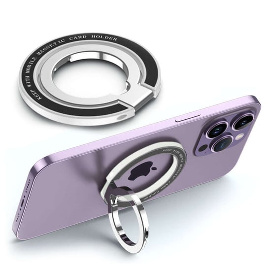 Uchwyt na telefon do MagSafe Alogy Magnetic Ring Stand pierścień do iPhone 12/ 13 Srebrny Alogy