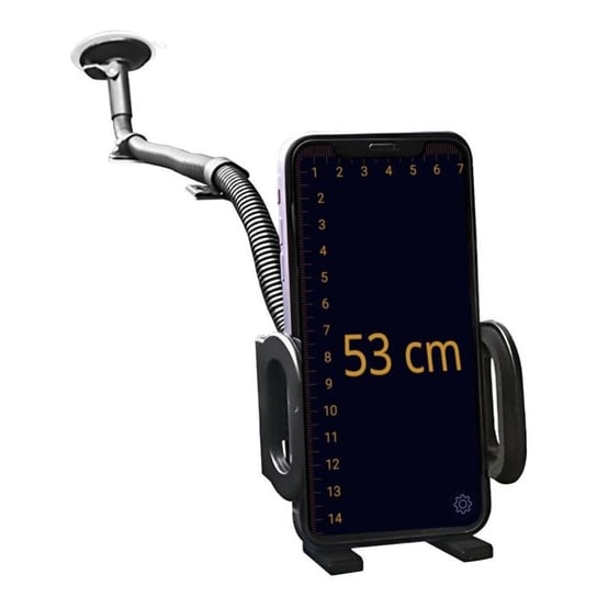Uchwyt samochodowy na telefon szyba kratka długi 53cm PL81 MOCNY HOLDER STOJAK do telefonu GSM-HURT