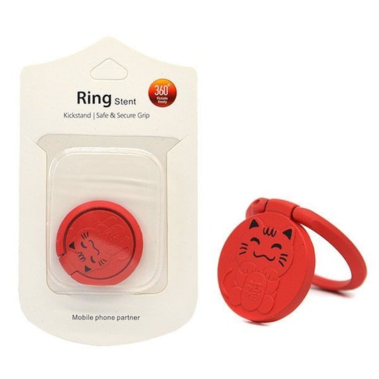 UCHWYT TELEFONU STOJAK KITTY UNIWERSALNY VEGA CZERWONY RING HOLDER RED Inna marka