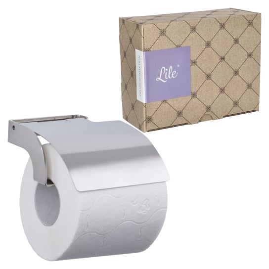Uchwyt wieszak na papier toaletowy z osłonką naścienny stal polerowana Lile Loft Lile