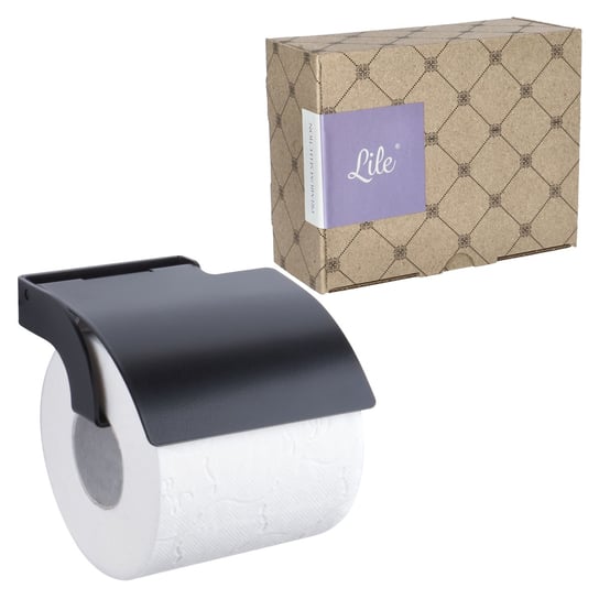 Uchwyt wieszak na papier toaletowy z osłonką wiszący czarny mat Lile Loft Lile