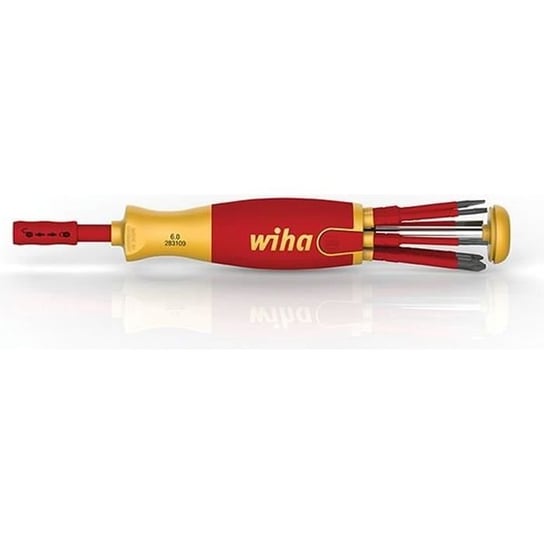 Uchwyt z magazynkiem do bitow LiftUp electric VDE płaski/PH/SL/PZ 6-czesciowy Wiha Wiha